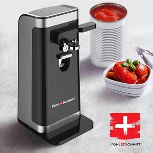 POHL SCHMITT Electric Can Opener, Easy Push, Knife Sharpener, Bottle Opener